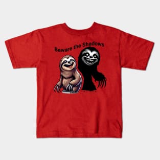 Shadows' Embrace: A Sloth's Sinister Secret Kids T-Shirt